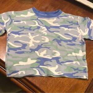 GAP Camouflage Print Women's Crop Top - Blue, Green, White